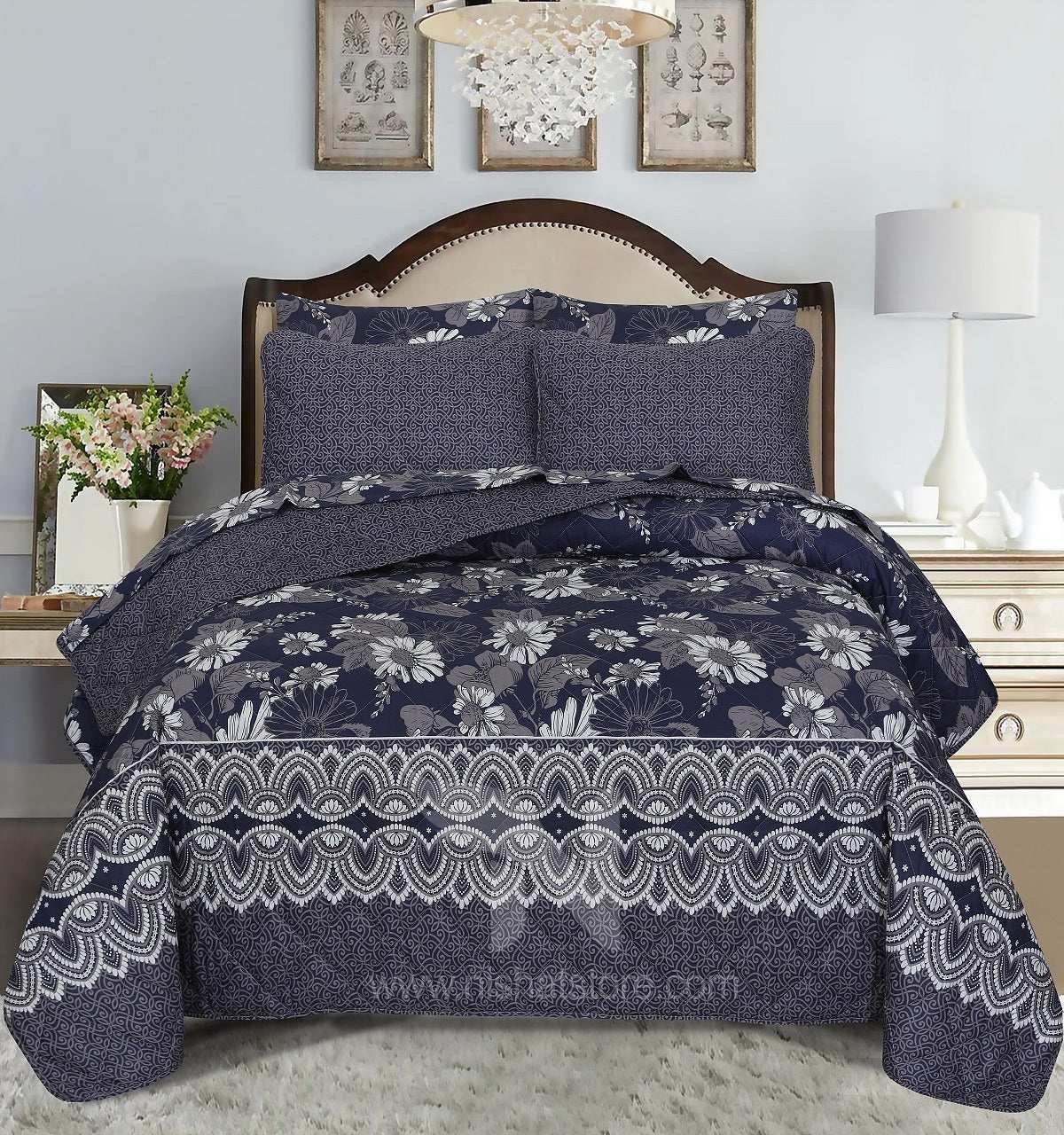 Quilted Comforter Set 6 Pcs Design 945