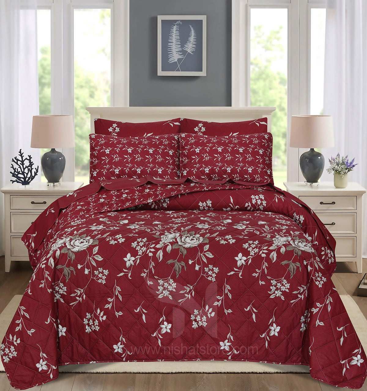 Quilted Comforter Set 6 Pcs Design 933