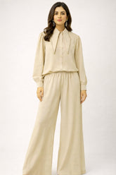 Pearl-Embellished Collared Co-ord Set