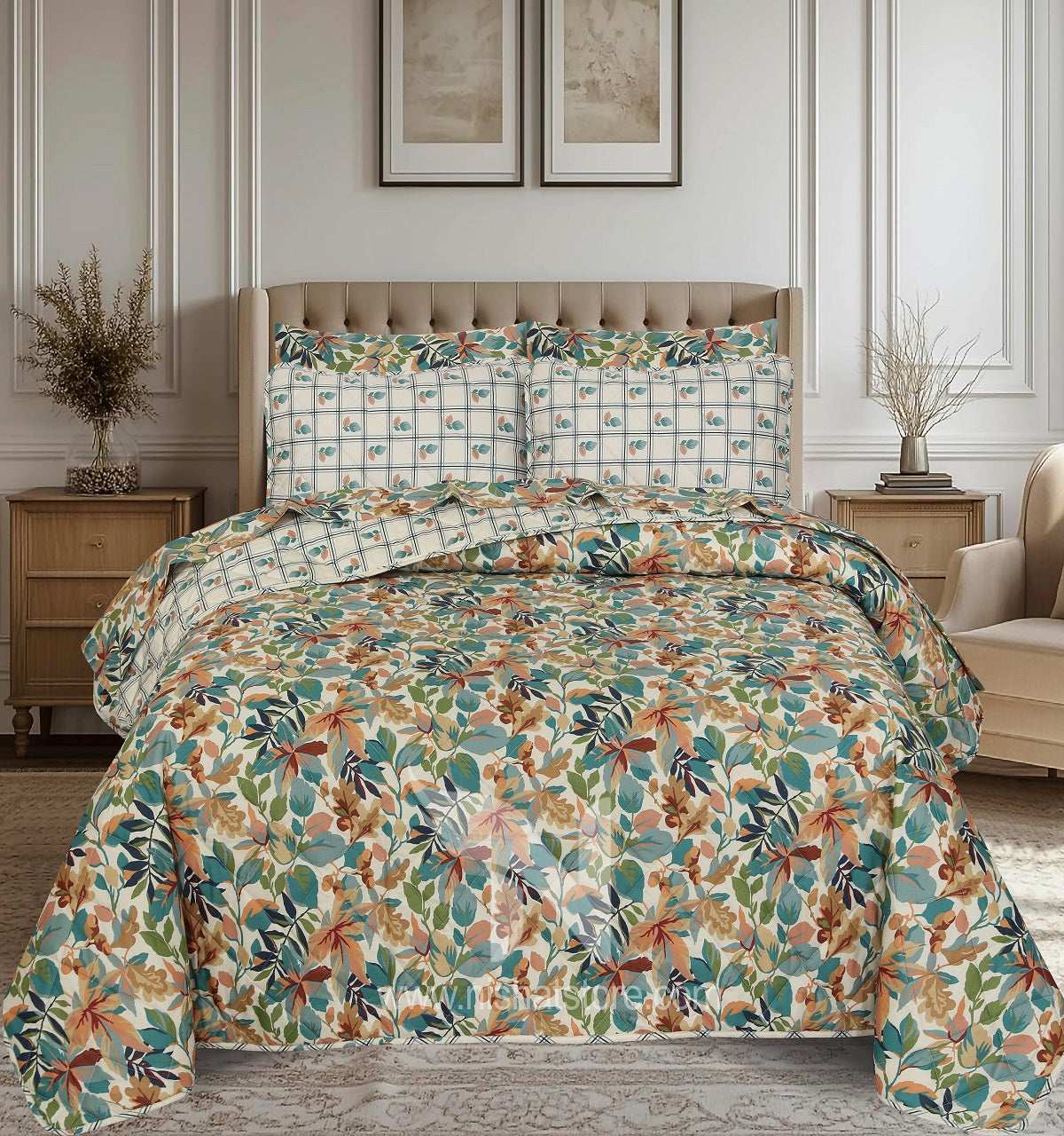 Quilted Comforter Set 6 Pcs Design 963