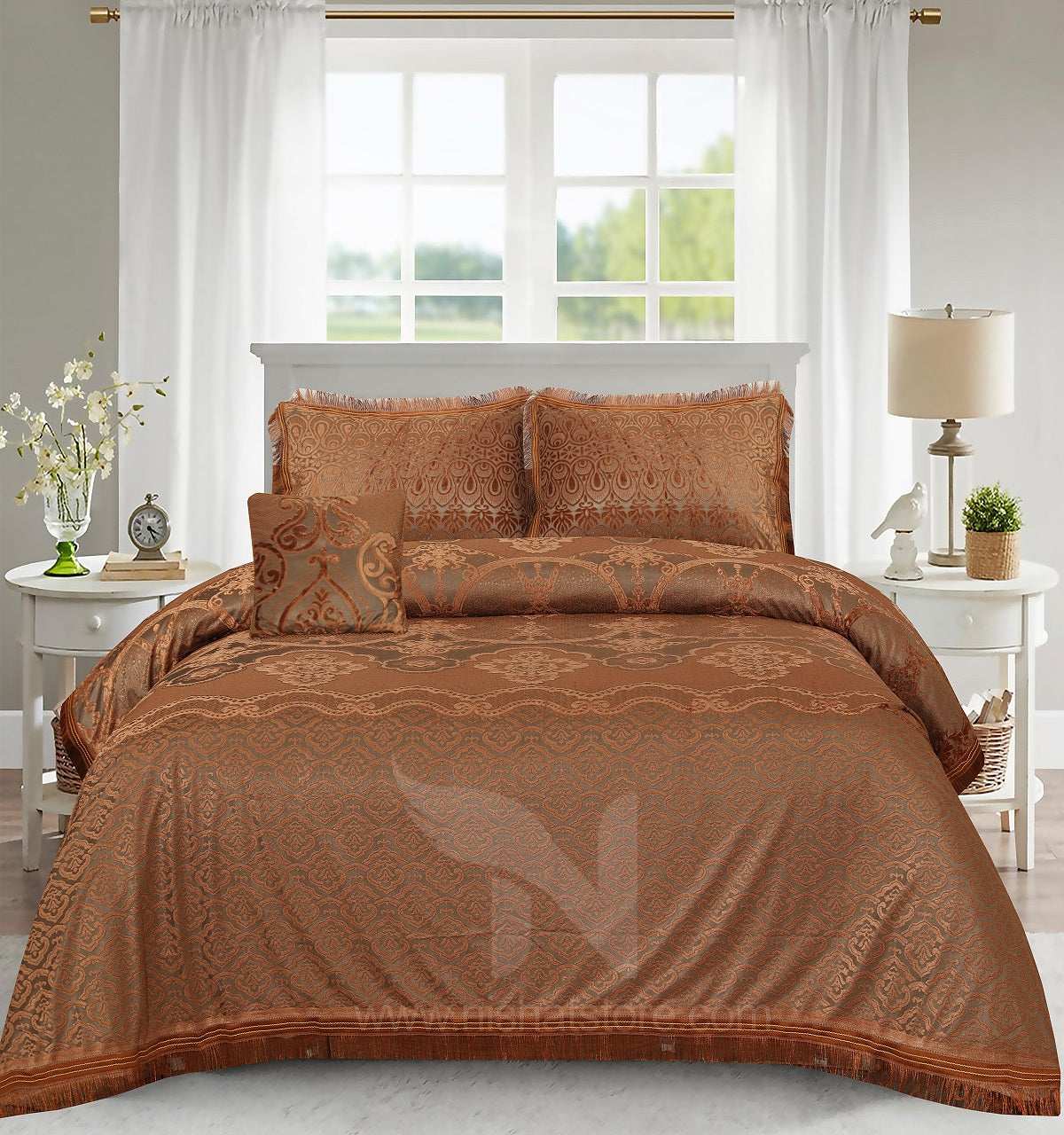 Heavy Palachi Bed Sheet Set 4 Pcs Design# 556