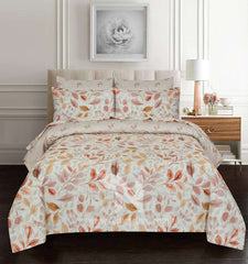 Floral Reversible Cotton Quilt Cover 6 Pcs Design #206