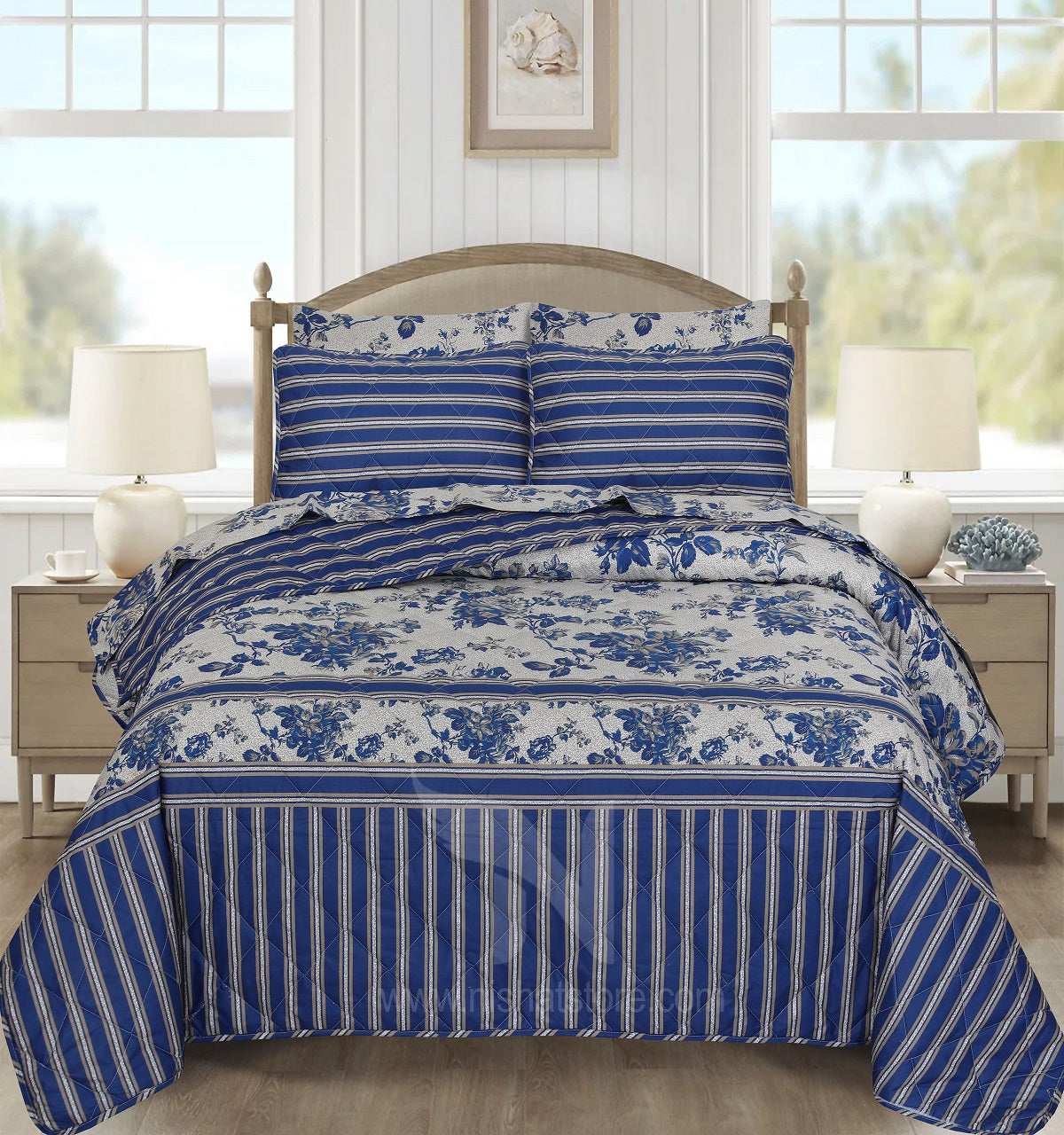 Quilted Comforter Set 6 Pcs Design 966