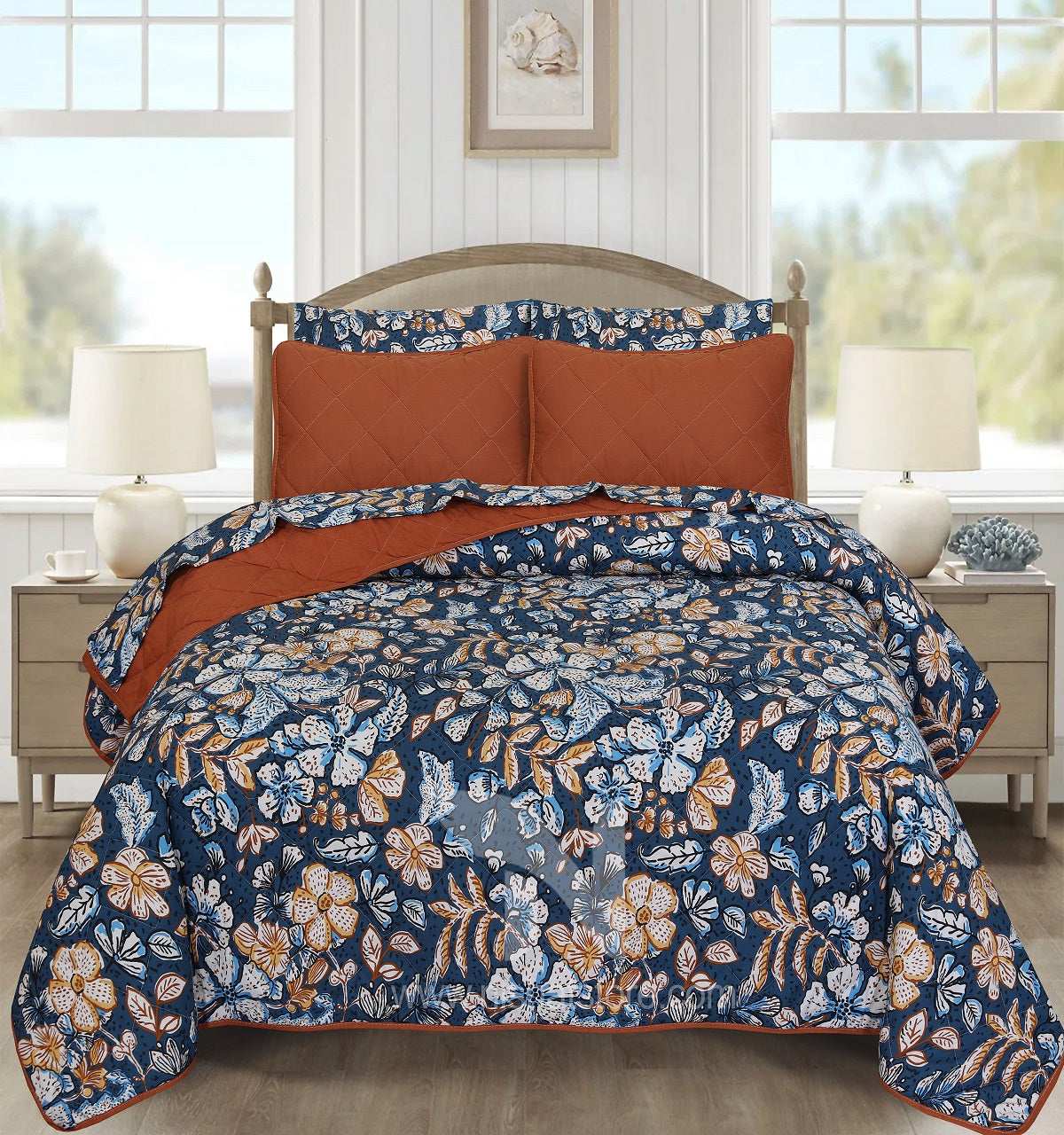 Quilted Comforter Set 6 Pcs Design 975