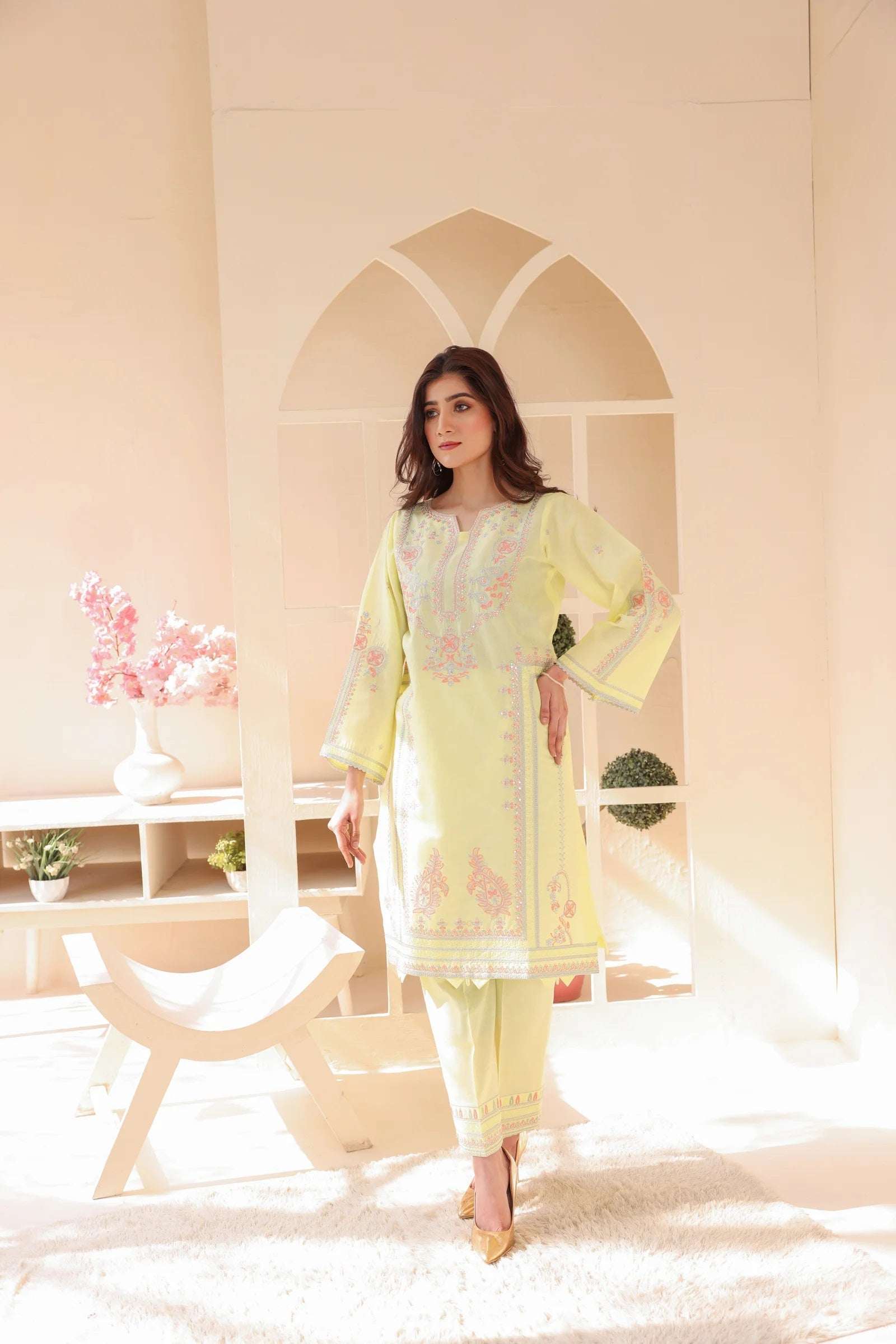 2 Piece – Embroidered Cotton Suit # 29