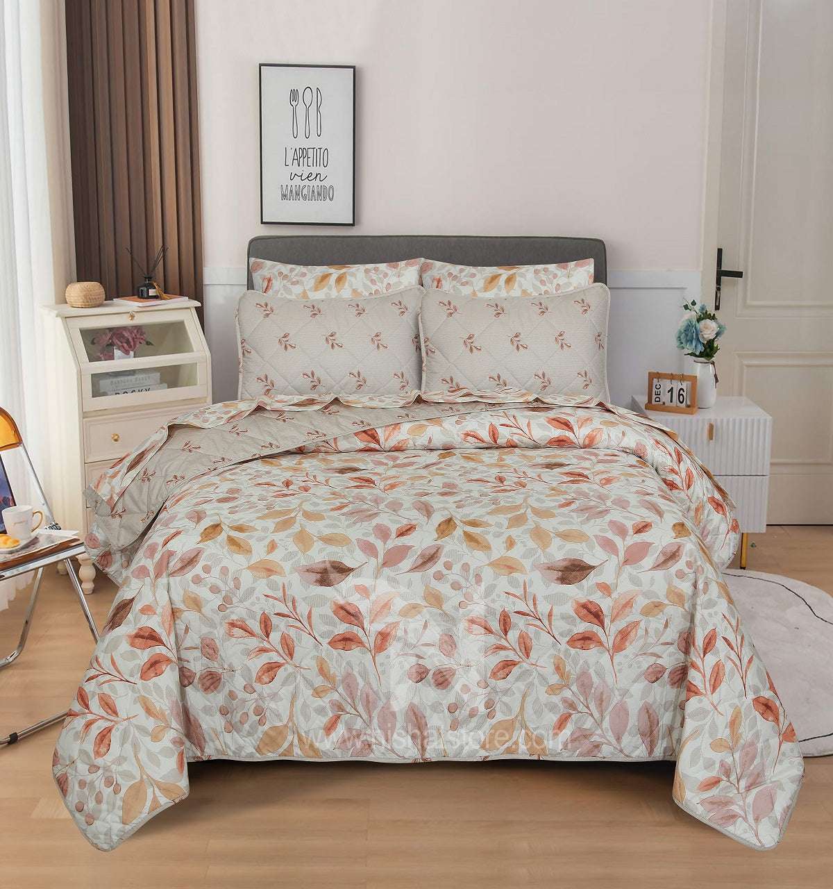Quilted Comforter Set 6 Pcs Design 978