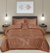 Palachi Velvet & Leather Bed Sheet Set – 4 Pcs Design Code 567