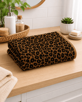 Leopard Print Velvet Hand Towel (Pack of 2)