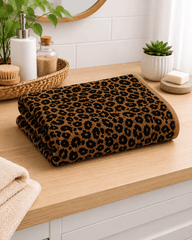 Leopard Print Velvet Hand Towel (Pack of 2)