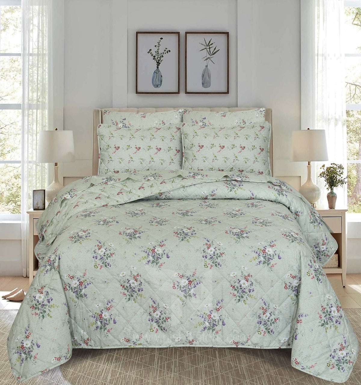 Quilted Comforter Set 6 Pcs Design 972