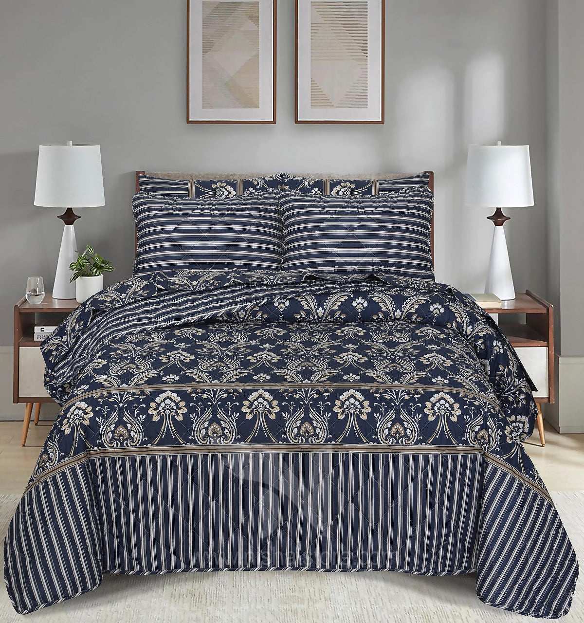 Quilted Comforter Set 6 Pcs Design 952
