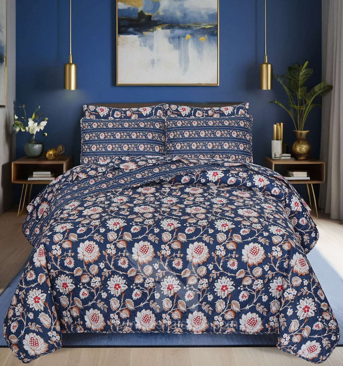 Quilted Comforter Set 6 Pcs Design 981