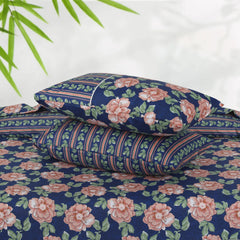 Floral Reversible Cotton Quilt Cover 6 Pcs Design #201