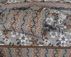 Floral Reversible Cotton Quilt Cover 6 Pcs Design #208