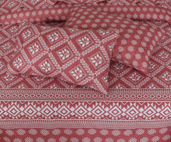 Floral Reversible Cotton Quilt Cover 6 Pcs Design #203