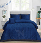 Embossed Heavy Velvet Bed Sheet Set 4 Pcs Design# 559