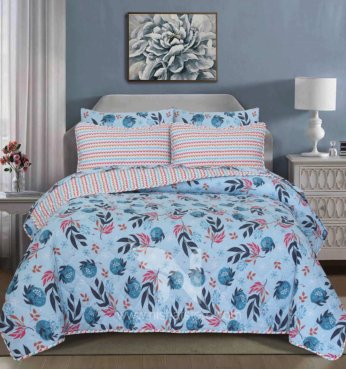 Quilted Comforter Set 6 Pcs Design 922