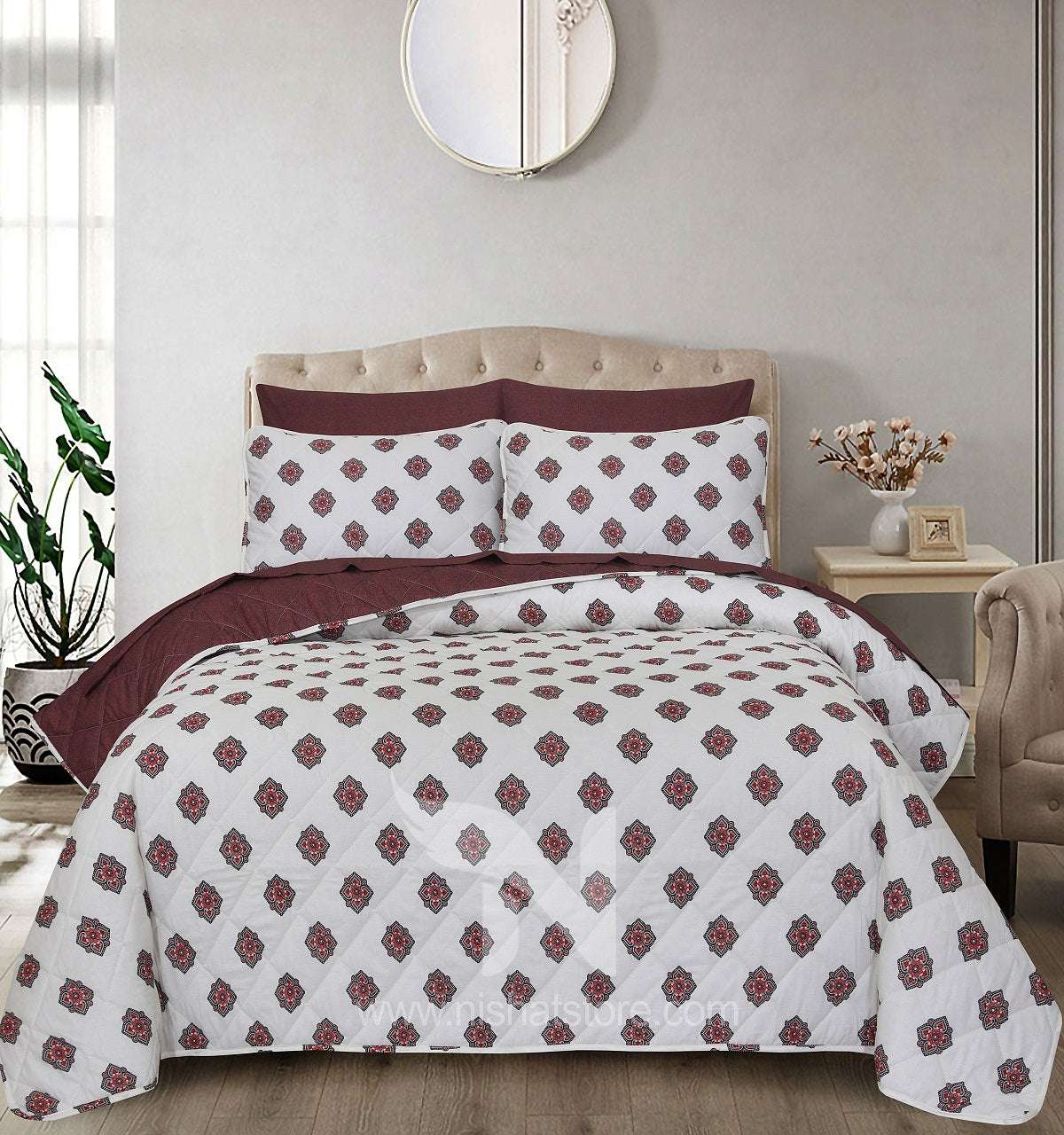 Quilted Comforter Set 6 Pcs Design 918