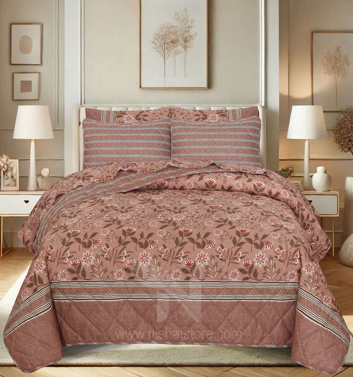 Quilted Comforter Set 6 Pcs Design 982