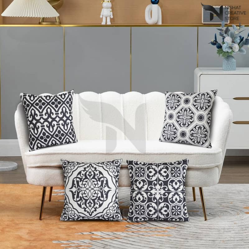4 PCs Digital Printed Cushions Ds Cover #228 - Nishat Creative Store