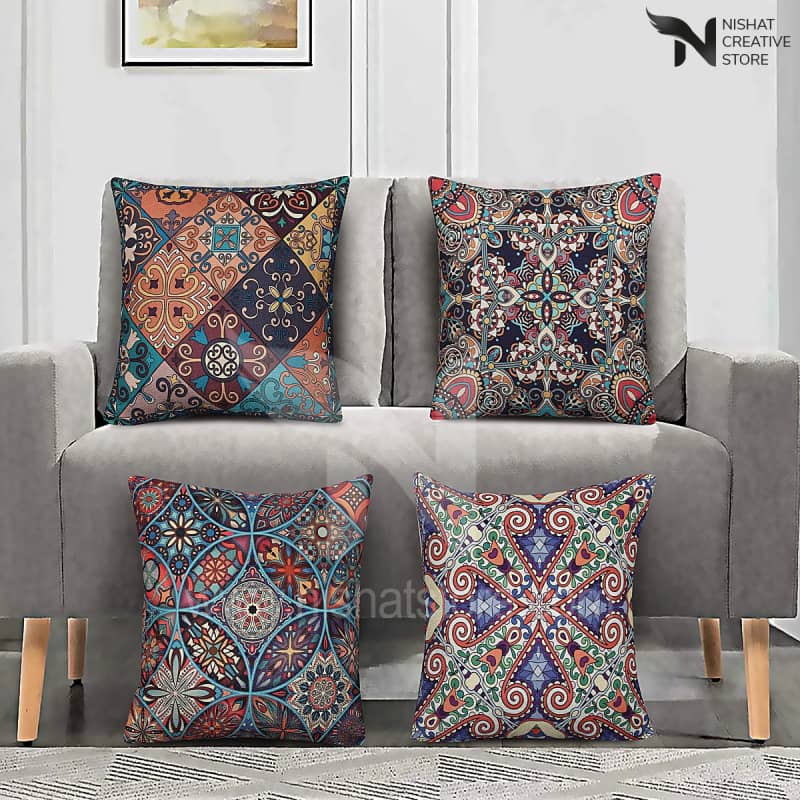 4 PCs Digital Printed Cushions Ds Cover #235 - Nishat Creative Store