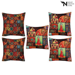 5 PCs Digital Printed Cushions Ds Cover #236 - Nishat Creative Store
