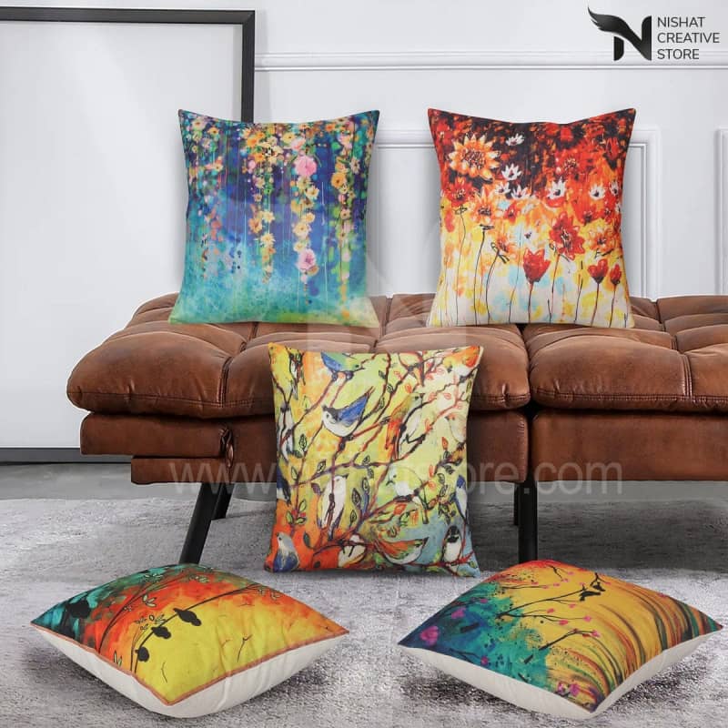 5PCs Digital Printed Cushions Ds Cover #220 - Nishat Creative Store