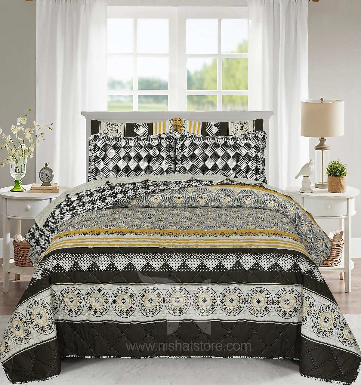 Quilted Comforter Set 6 Pcs Design 929