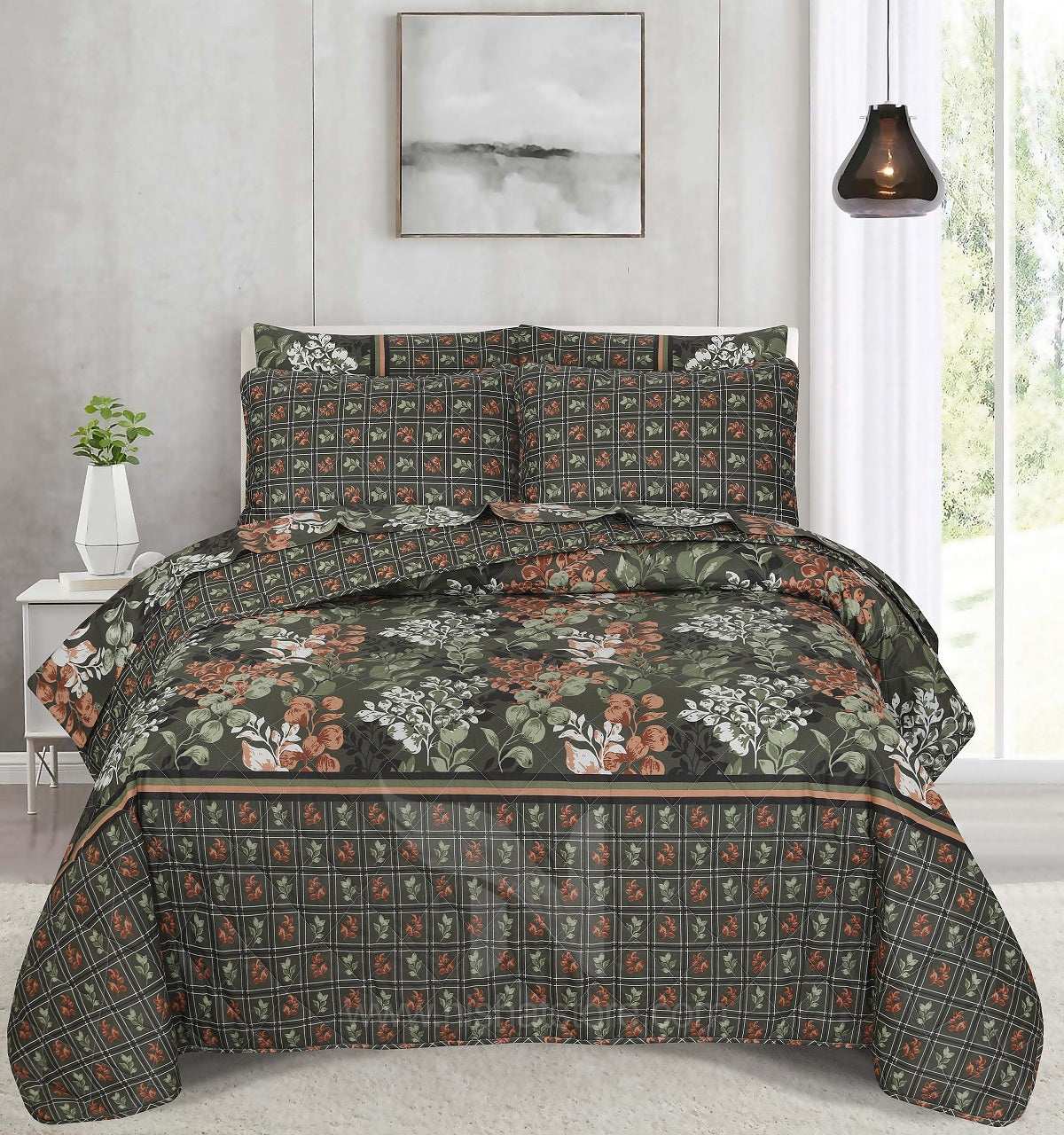 Quilted Comforter Set 6 Pcs Design 960