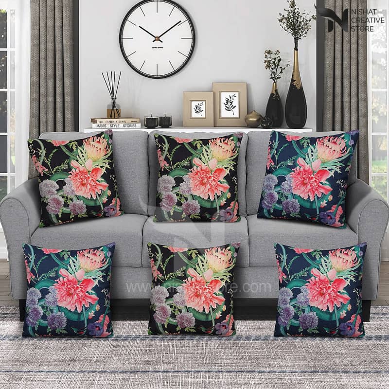 6 PCs Digital Printed Cushions Ds Cover #243 - Nishat Creative Store