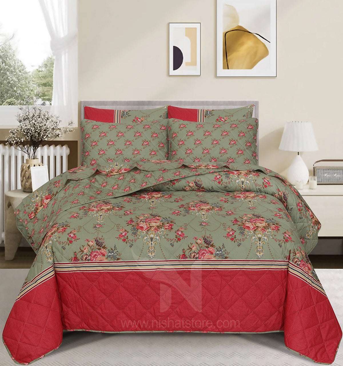 Quilted Comforter Set 6 Pcs Design 943