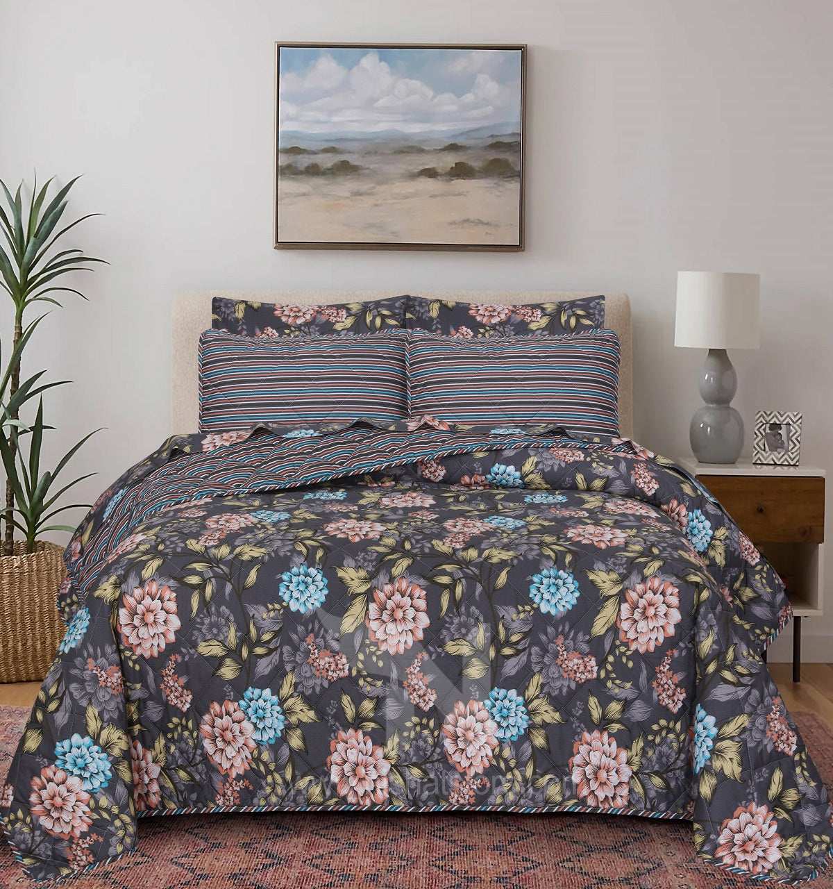 Quilted Comforter Set 6 Pcs Design 897