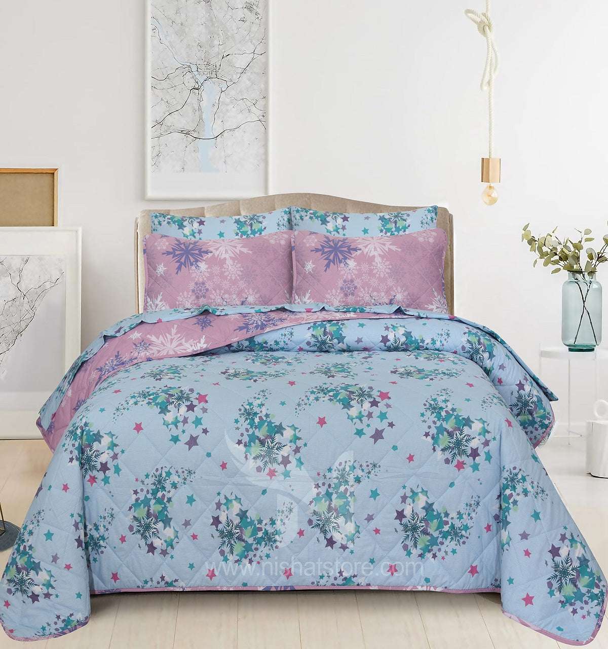 Quilted Comforter Set 6 Pcs Design 911