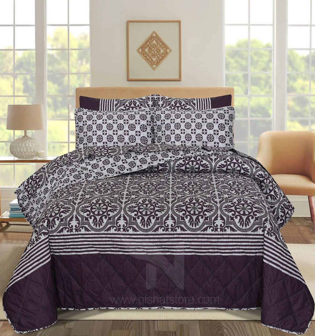 Quilted Comforter Set 6 Pcs Design 944