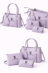 Elegant 3-Piece Lavender Handbag Set