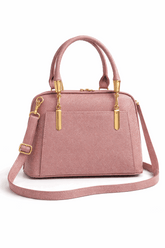Elegant Shimmer Top-Handle Satchel –Pink