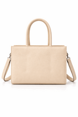 Beige Vegan Leather Satchel