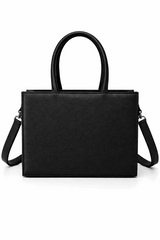 Classic Black Vegan Leather Satchel