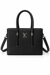 Classic Black Vegan Leather Satchel