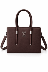 Dark Brown Vegan Leather Satchel