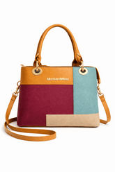 Montana West Vegan Leather Multi-Tone Handbag Mustard