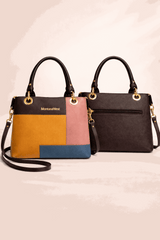 Montana West Vegan Leather Multi-Tone Handbag Brown