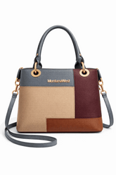 Montana West Vegan Leather Multi-Tone Handbag Gray