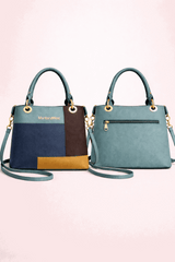 Montana West Vegan Leather Multi-Tone Handbag Aqua