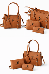 Elegant 3-Piece Brown Handbag Set