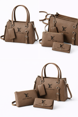 Elegant 3-Piece Taupe Handbag Set