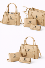 Elegant 3-Piece Beige Handbag Set