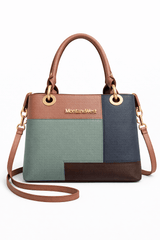 Montana West Vegan Leather Multi-Tone Handbag Pink