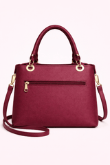 Montana West Vegan Leather Multi-Tone Handbag Maroon