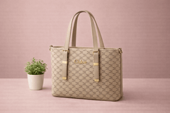 Chlèo Monogram Signature M Tote Bag – Classic Cream